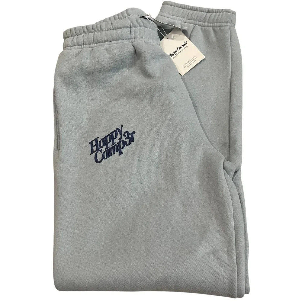 Happy Camp3r Puff Series Sweatpants Blue Small NWT Cozy Joggers Lounge Heavy
